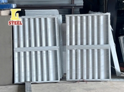 Lam Gió Nhà Xưởng Trắng Sữa Đông Á AZ50 0.45mm (W800xH1200, Bản 80mm) - Tôn Thép Kim Lân
